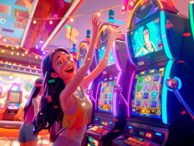 Roda roulette dan dealer di kasino langsung dengan suasana nyata